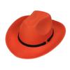 Unisex Western Cowboy Hat Wide Brim Roll‑Up Brim Double‑Top Felt Fedora Hat,10 Colors,Multiple Optional Detachable Hat Bands