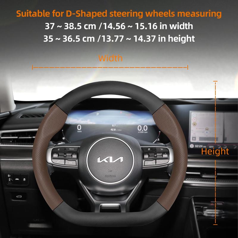 BTNPY1 Suitable for Kia Breathable Leather Matte Carbon Fiber Texture Steering Wheel Cover Suitable for Ceed Jd Picanto Sportage 3 2019 Ev3 Rio 4