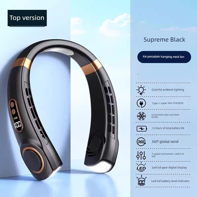 2026 New Model Neck-Hanging Fan, Portable and Convenient, Small USB Rechargeable, Ultra-Long Battery Life