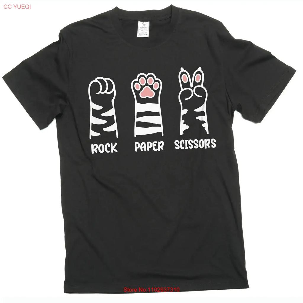 Rock Paper Scissors T Shirt Funny Cat Paw Owner Paws Vintage Unisex Homme Versatile Comfortable Fashion Slightly