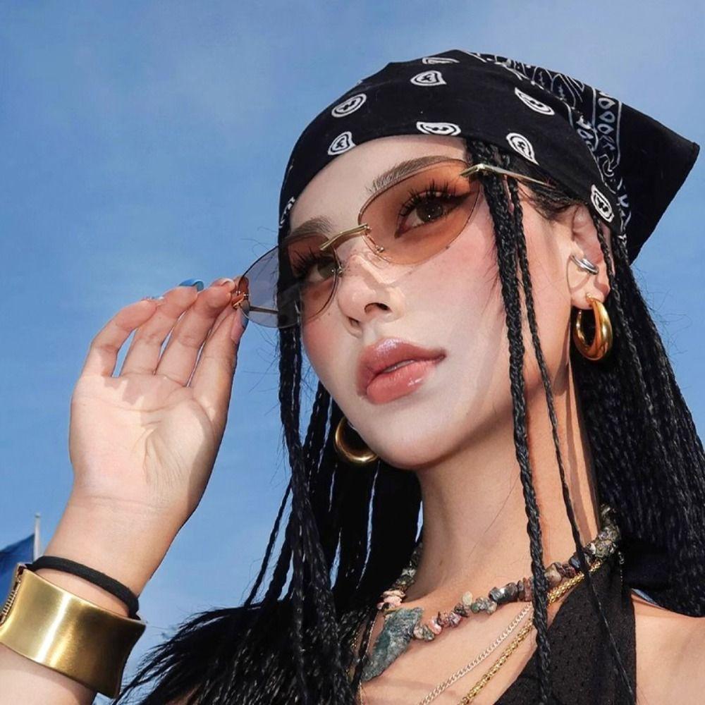 Sweet Y2k Print Turban Star Small Square Scarf Exquisite Printed Headscarf  Music Festival