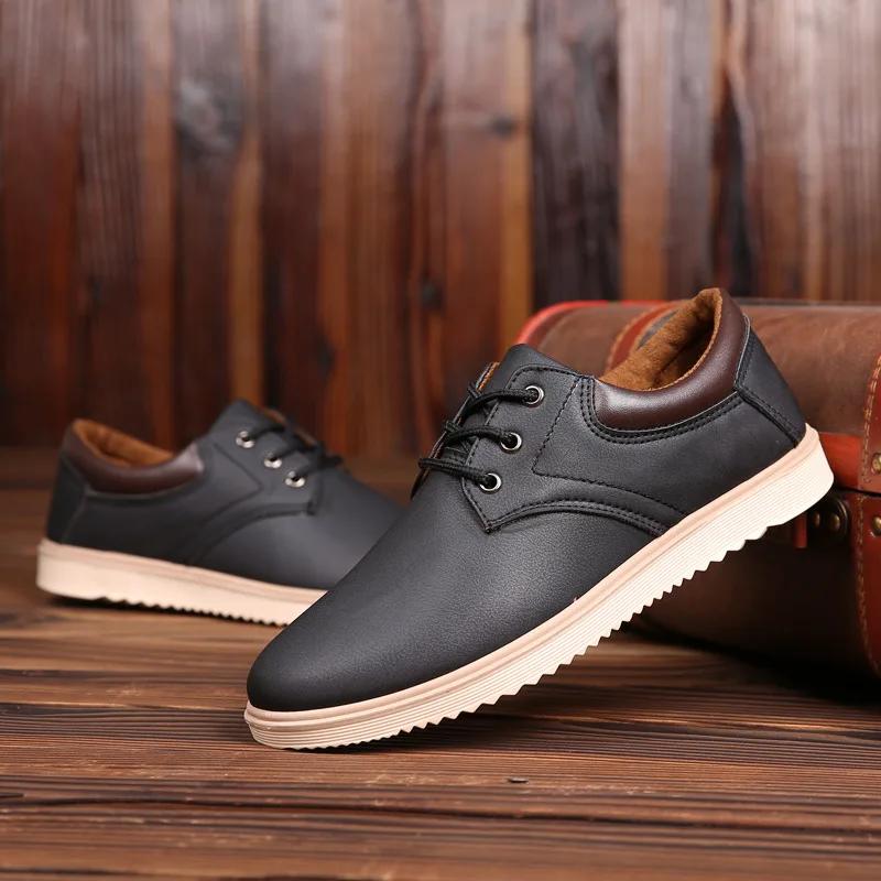 Fashion Men's Loafers Fashion PU Leather Casual Shoe Light Comfort Flats Lace Up Oxfords Driving Shoes for Men Sneaker Zapatillas Hombre