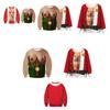 Men's Festive Santa Elf Pullover Christmas Jumper Warm Polyester Comfy Breathable