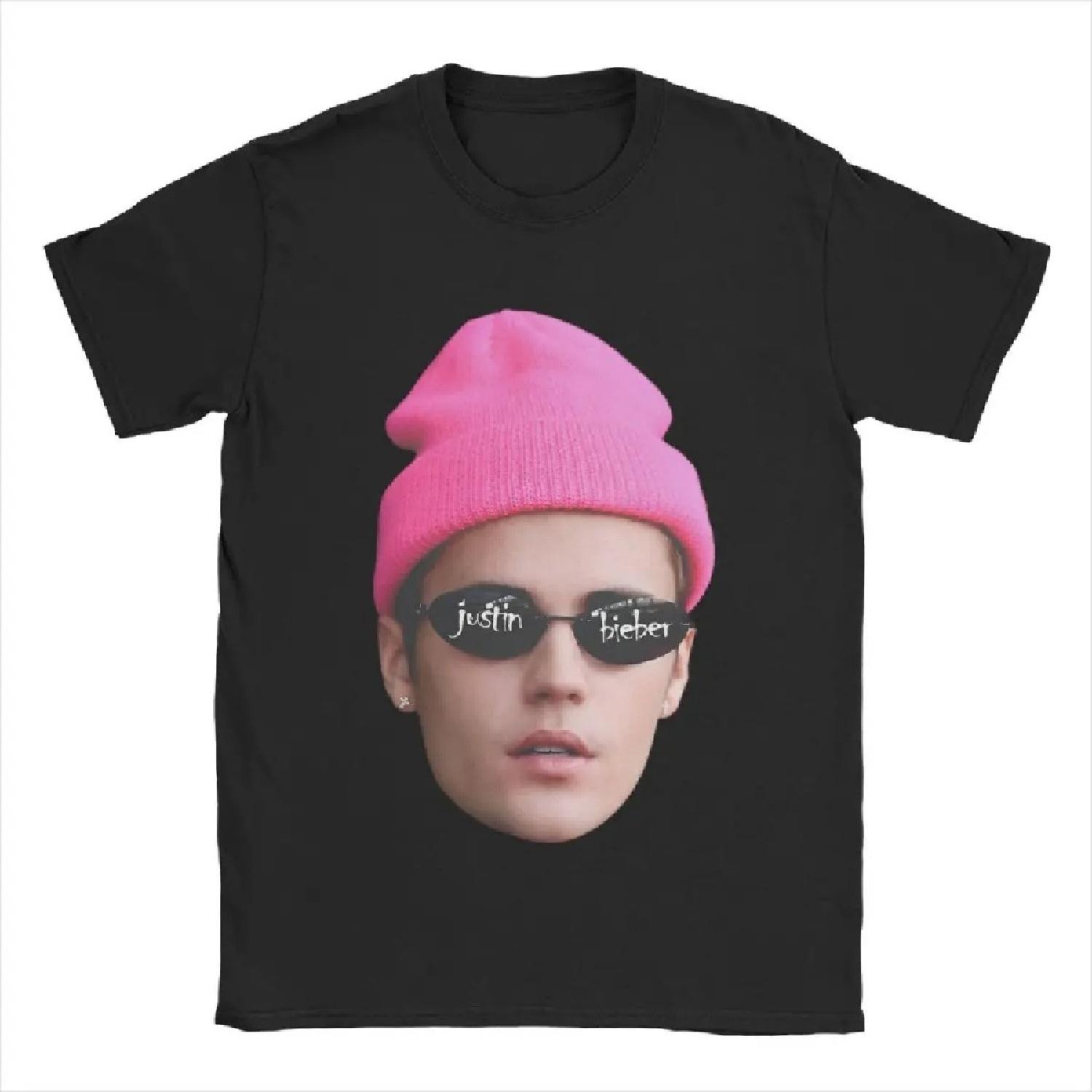 

Men Justins Biebers T Shirts Cotton Tops Vintage Short Sleeve O Neck Tees Plus Size T-Shirt XL чорний