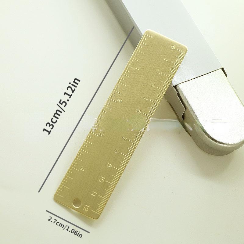 Vintage Brass Straight Ruler For Students Creative Metal Ruler School Supplies