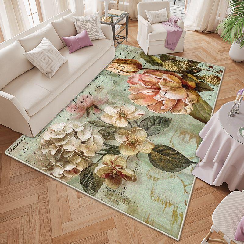 Modern Style Flower Design Decoration Bedroom Carpet Non-slip Living Room Rug Big Size Cloakroom Dressing Table Mat Easy Clean