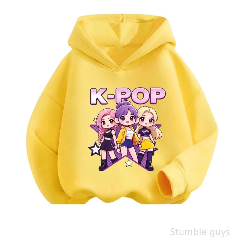 Spring Fall Graphic Hooded Sweatshirt Kids Anime Long Sleeve Hoodie Soft Breathable Casual Outerwear For Daily Life