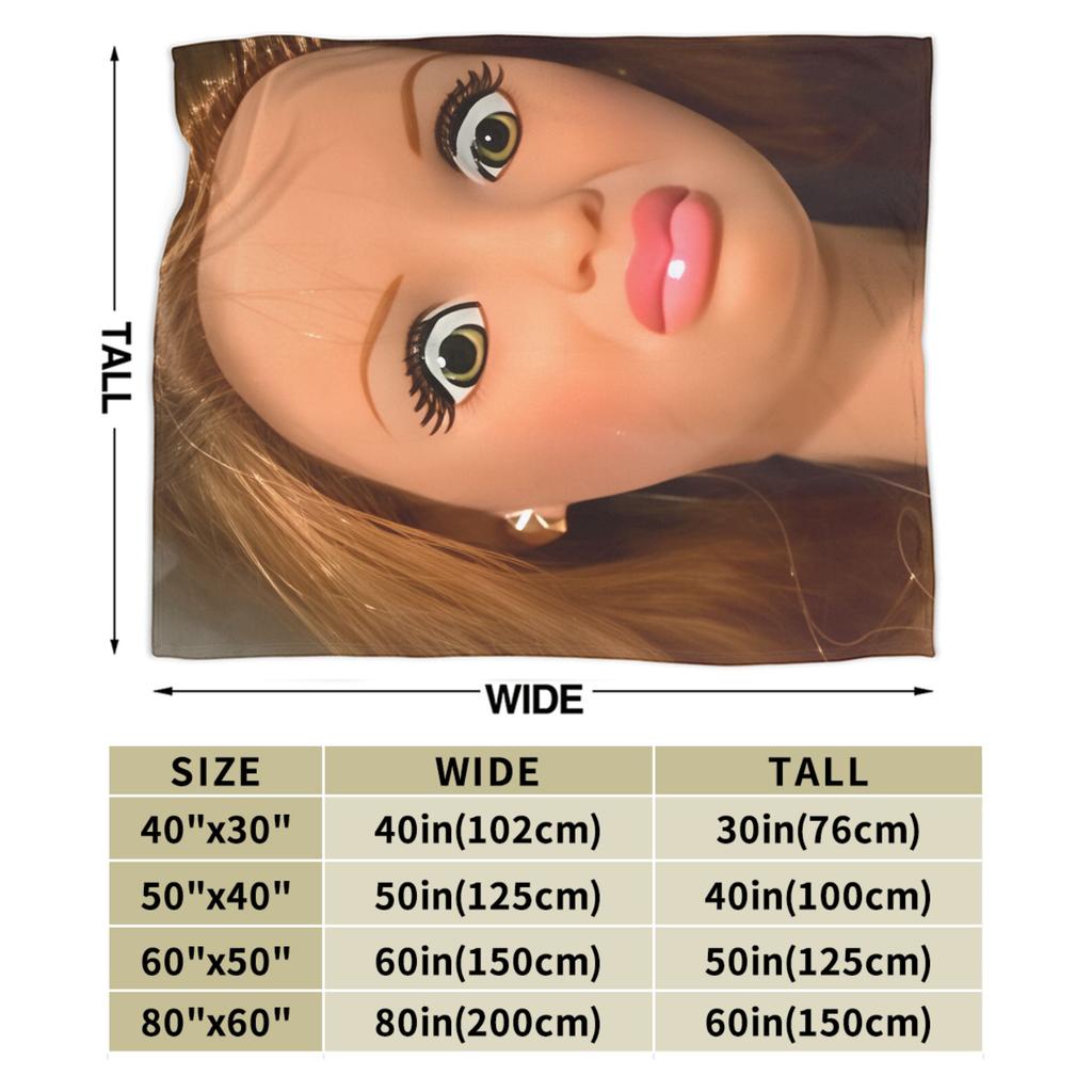 Soft BlanketChildren Picnic Funny Disgusting Doll Face Meme Hilarious Sarcastic Throw Blanket Flannel Bedspread For Bedroom