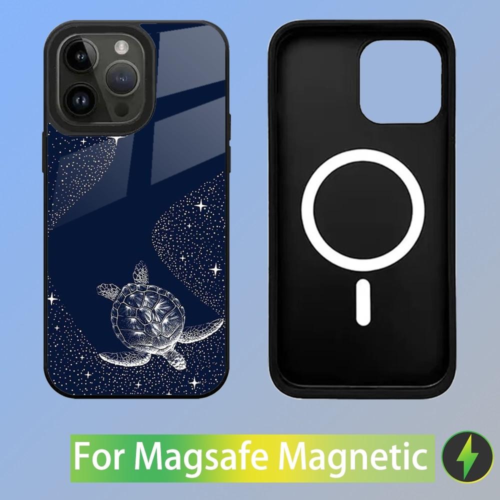 Ocean Animal Whale Painting Phone Case For iPhone 15,14,13,12,11,Plus,Pro,Max Mini Magsafe Magnetic Wireless Charging