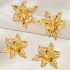 Exaggerated Fashion Personality Trend Alloy Big Flower Stud Earrings Bracelet Simple Niche Versatile Models