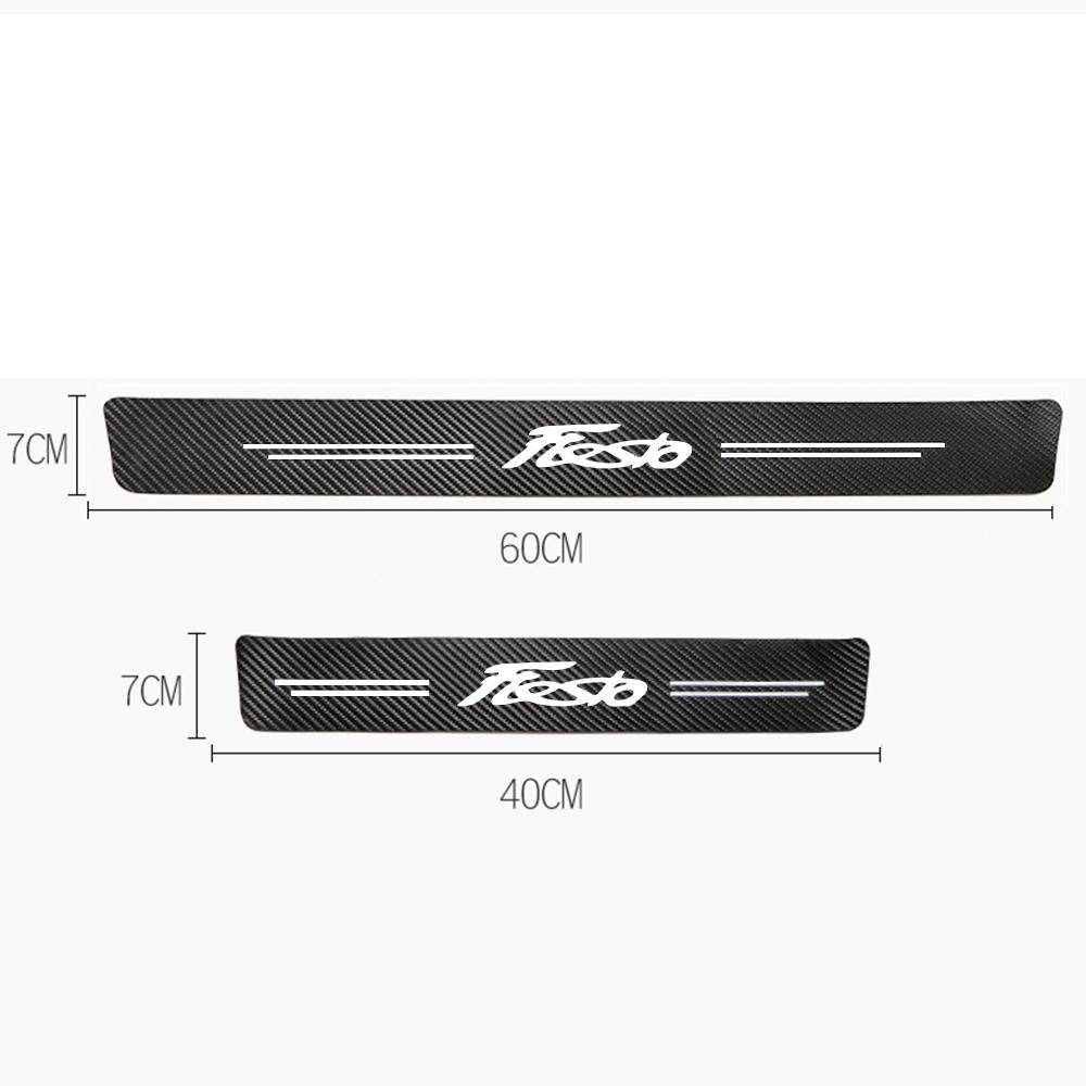 Car Sticker Carbon Fiber Decorative Strip Car Door Sill for Ford Fiesta Auto