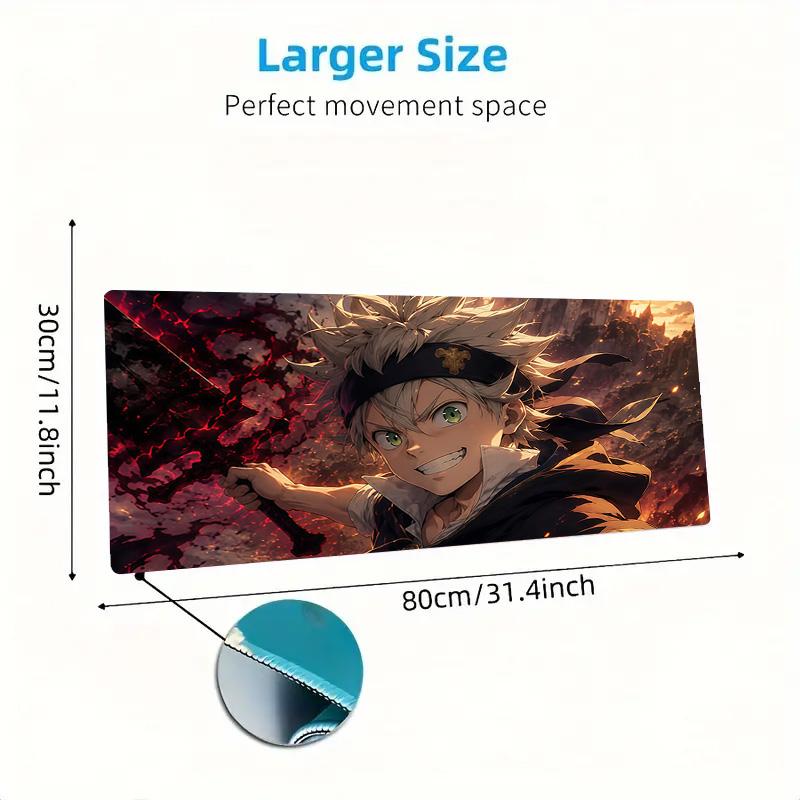 Black Clover2 Print Cushion Non-slip Laptop Tablet Big Mousepad XXL Mat Mini PC Playmat With Lock edge