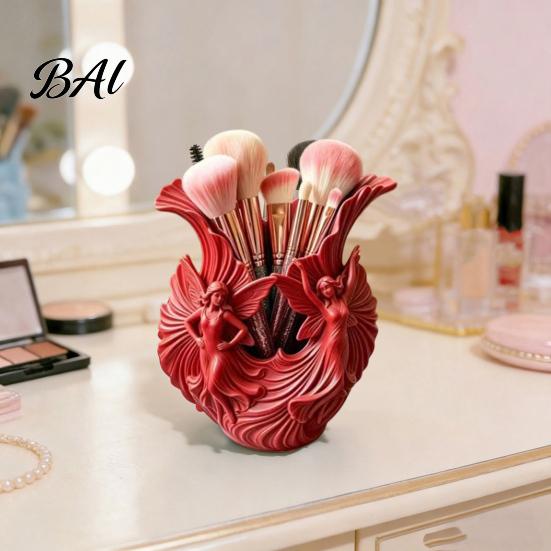 Creative Desk Accessory for Women 3D Printed Pen Holder, Fairies Desktop Organizer Pens, Pencils, Makeup Brushes, Special Gift Art Lovers Minimalist