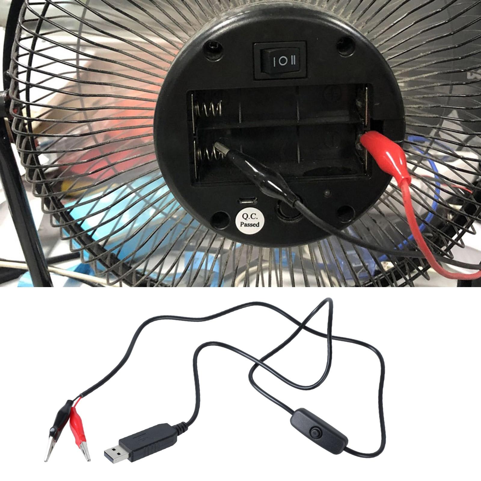 

USB 5V to 1.5V Power Supply Clip Cable AA LR03 LR6 LR14 LR20 Battery Replace 1Pc 1.5V Battery Alligator Clips Cable