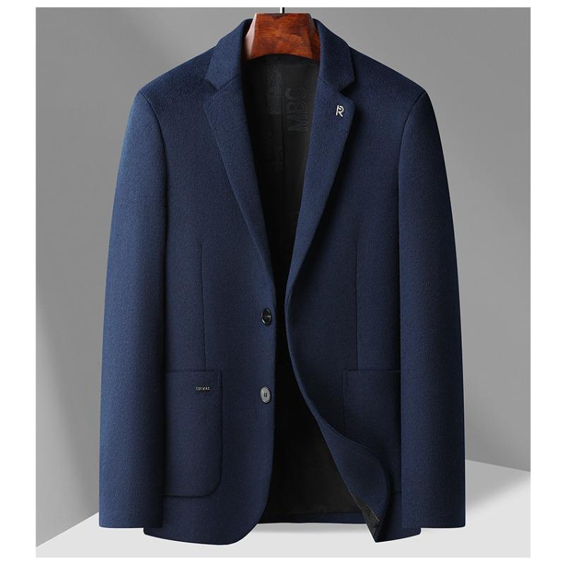 Podzimní a zimní lehký luxusní vlněný jednoknoflíkový trendy oblek s vestou pro středního věku a mladé muže