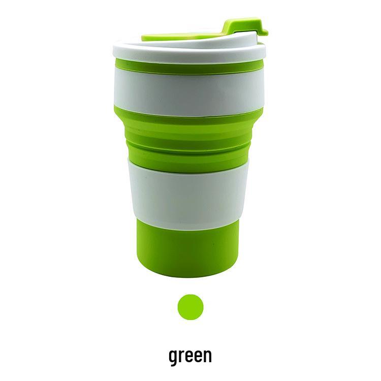 350ml Portable Silicone Collapsible Cup with Lid - High Temp Resistant & Anti-Scald Coffee Mug