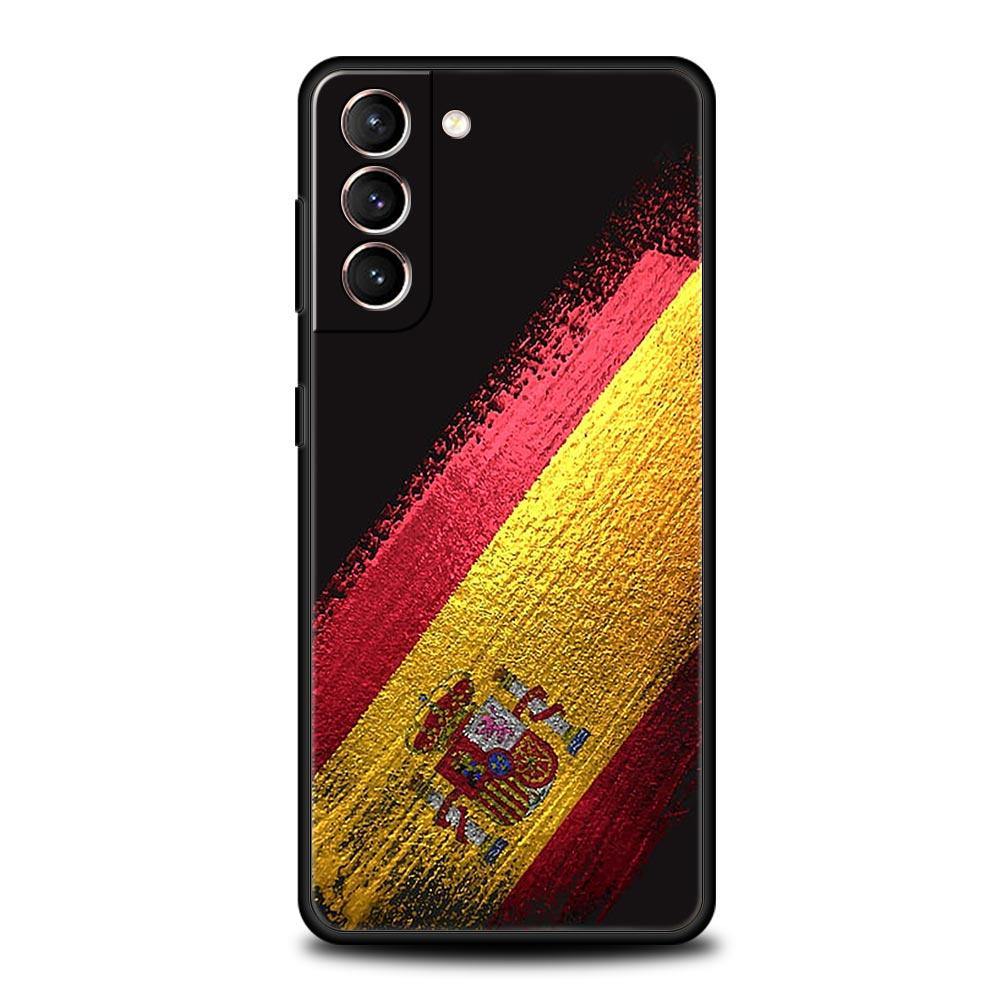 Custodia per telefono bandiera Spagna Per Samsung Galaxy S25 S24 S23 FE S22 Ultra S20 S21 5G S10 Plus S10E Cover Nera Morbida