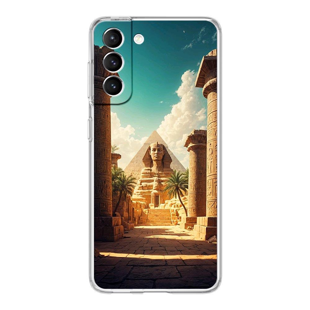 Phone Case For Samsung Galaxy S25 S24 S23 FE S22 Ultra S20 S21 5G S10 Plus S10E Soft Clear Cover Ancient Egypt God pyramid