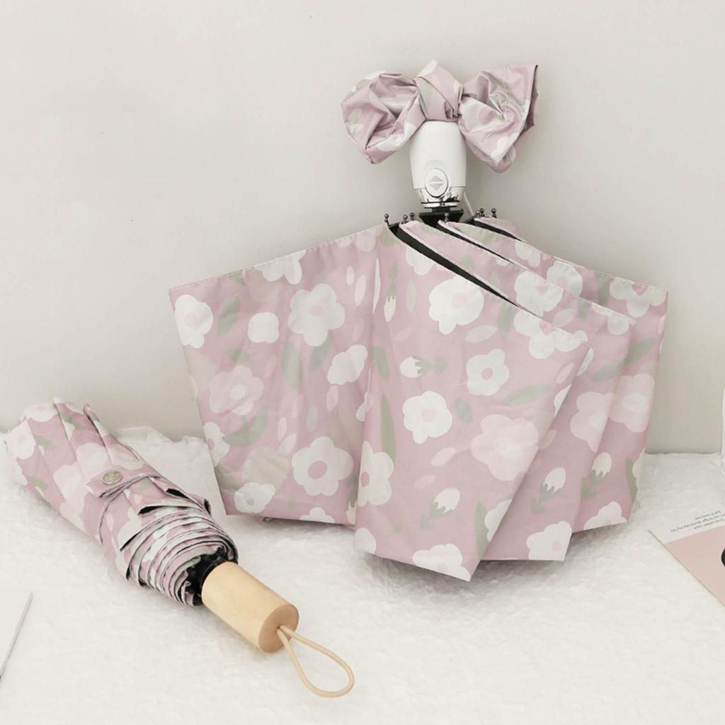 Automatischer Regenschirm Kleiner Blumenstil Regenschirm Sonnenschirm UV-Schutz Faltbarer Regenschirm Sonne Regen