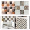 6PCS Imitation Tile Wall Sticker Self-Adhesive Wall Sticker Waterproof Anti-Oil Home Decoration For Bathroom Kitchen Bedroom