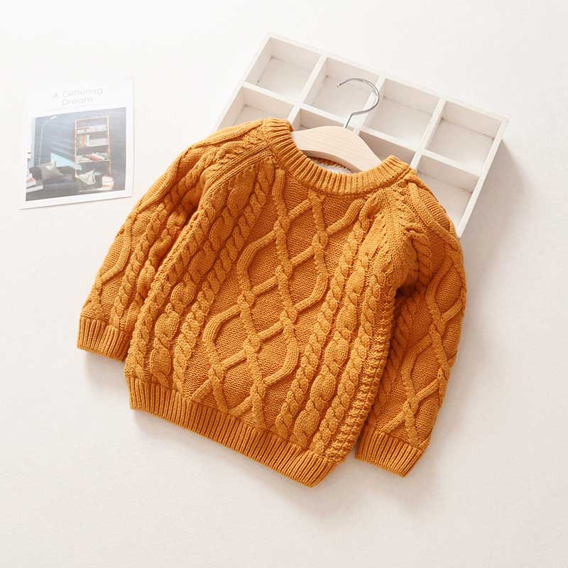Kids Boys Girls Sweater Winter Thick Warm Kids Add Wool Baby Boy Girls Sweater Spring Long Sleeve Knitwear Tops Clothes