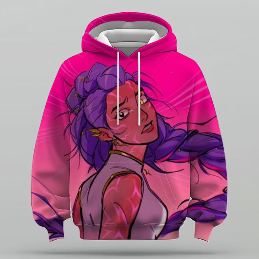 Kleidung für Kleinkindmädchen KPop 'Devil Hunter' Hoodie Mode Lässiger Pullover Neuer Film Kinder Kapuzenoberteil