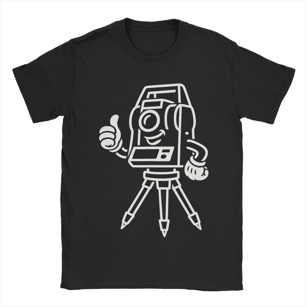 Funny Surveyor Total Station Retro Land Surveying Design TShirt Unisex Funny 100 Cotton Tee Shirt O Neck Short Sleeve T Shirts