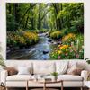 Jungle Creek Waterfall Polyester Tapestry Wall Hanging Decor Natural Landscape Artwork for Bedroom Living Room Home