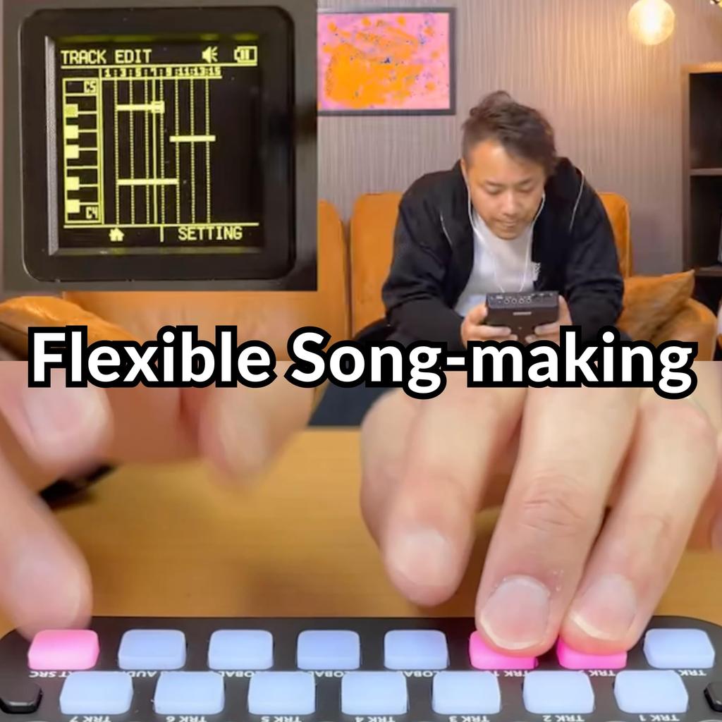 SONICWARE SmplTrek Production 15 LED Microphone and Battery USB Audio Interface [Portable Sampler] Touch-sensitive Full-color Pads, Built-in Built-in