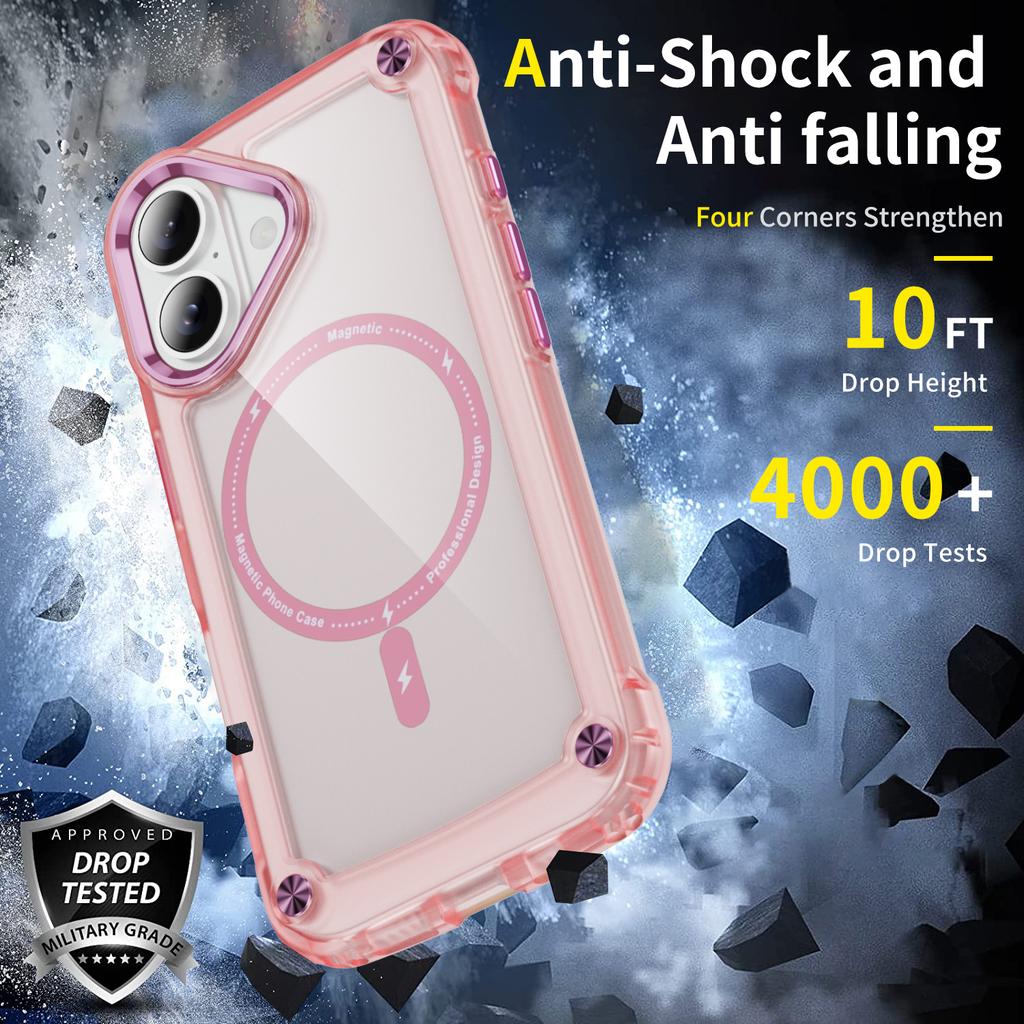 For iPhone 17 Case Skin Touch TPU+PC Phone Cover Compatible with MagSafe