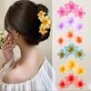 European/American Three Flowers Plumeria Claw Clip - Cute Large Hairpin for Women's Bun