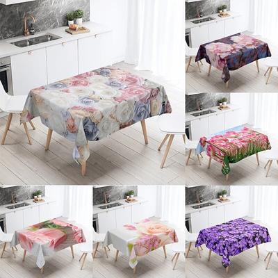 Blumentischdecke, Rose, Tulpe, Restaurant, Tischdekoration, Hochzeit, Antifouling, rechteckig