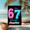 1PC Custom Name "Sixty-Seven Stars Drip" Beach Towel Highly Absorbent And Sand-Resistant Towel for Swimming, Pool, Yoga, And Travel Lightweight