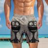 Summer 3D Skeleton Pattern Print Shorts Fashionable Casual Beach Men's Shorts
