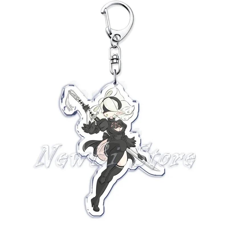 

New Game Nier Waifu Girls Keychain for Women Bag Pendant Accessories Automata Yorha 2b A2 Car Keying Jewelry Friends Fans Gifts