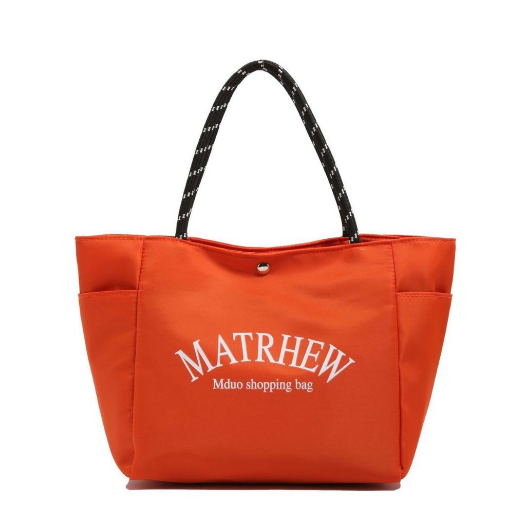 New dopamine simple letters large capacity tote bag go to work shopping tote