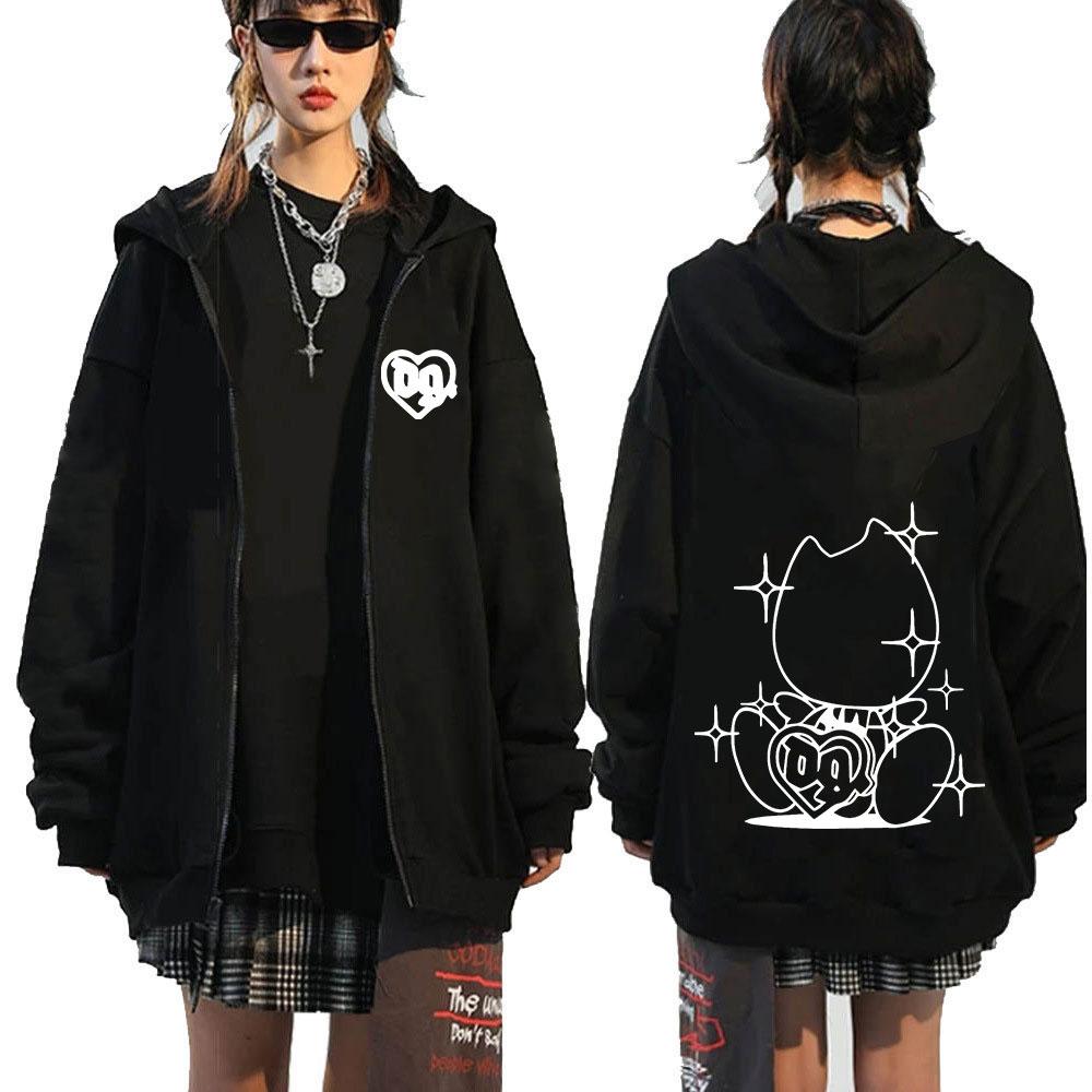Singer Zipper Hoodie Men s Casual Oversized Zipper Sweatshirt Street Fashion Retro Jacket M