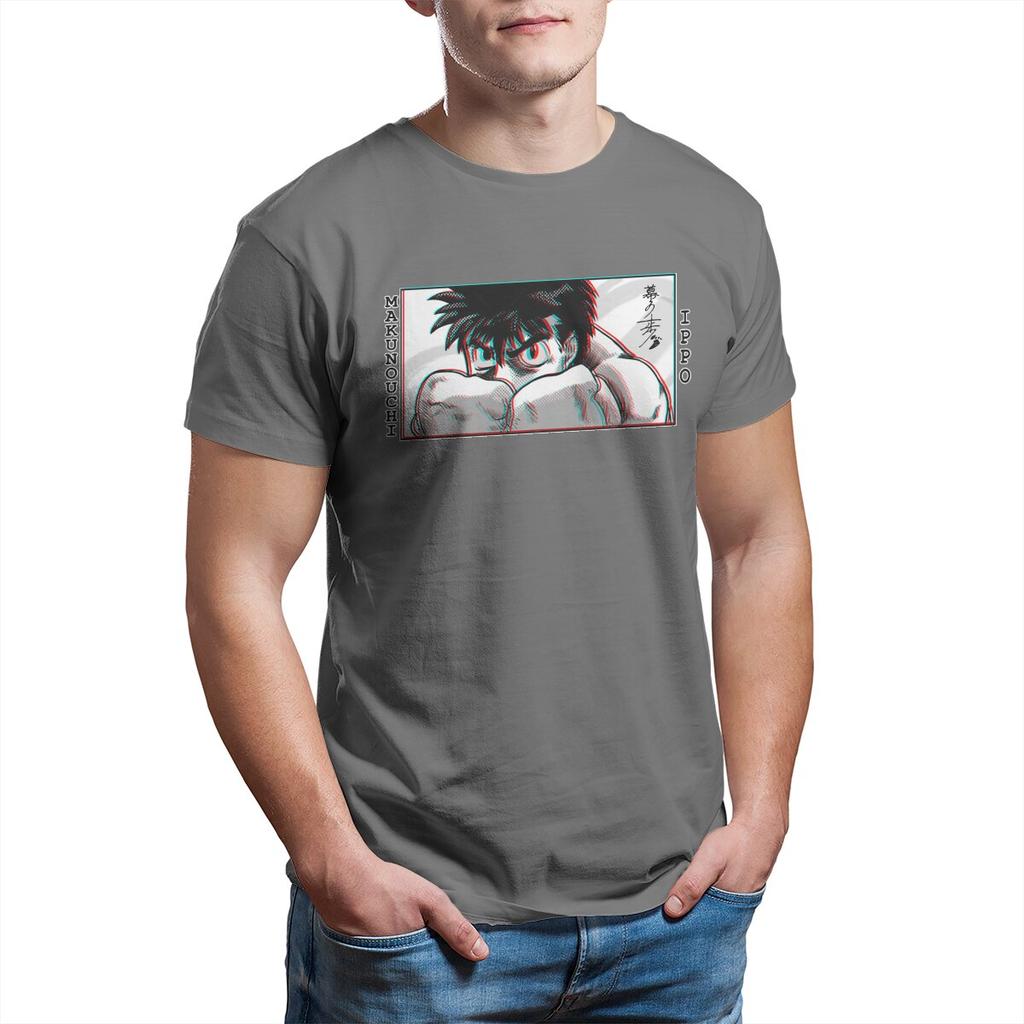 Novelty Makunouchi Ippo T-Shirt Men Round Neck 100% Cotton T Shirts Hajime No Ippo Anime Short Sleeve Tees Unique Clothes