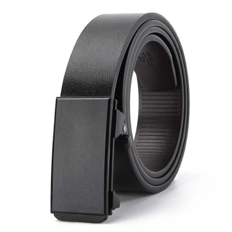 Wearing Toothless Automatic Buckle Belt Men's Genuine Leather Belt  Cowhide Korean Style Casual