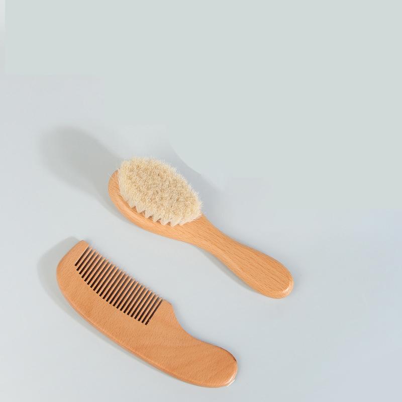 2pcs Comb and Brush Set Baby Care Beech Wood Brush and Comb Gift Set TG183