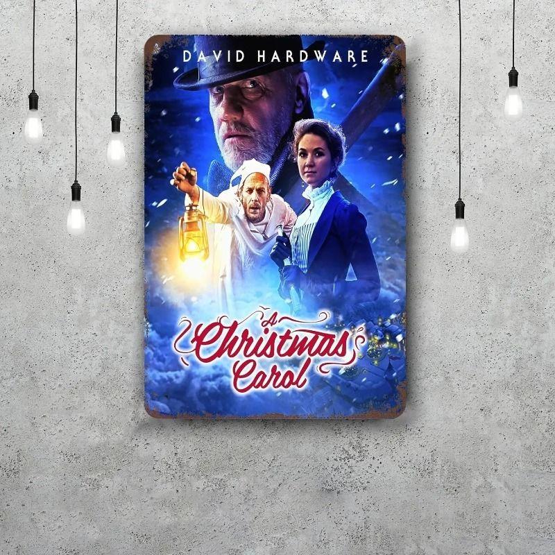 Christmas Metal Poster Sign, Festive Wall Art Decor