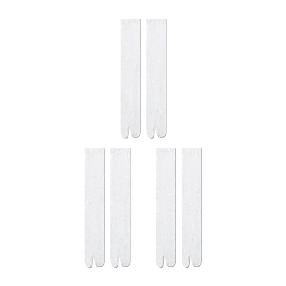 

3 пары носков до середины икры с разделителем пальцев, деловые носки с раздельным пальцем, простые хлопковые носки с двумя пальцами, лето белый