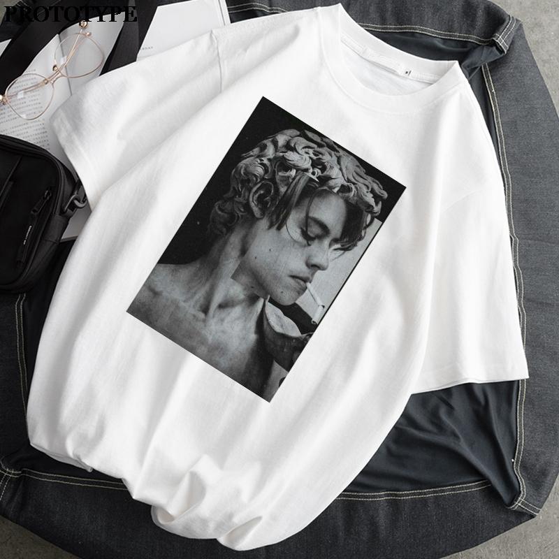 Unisexs Tshirt Monla Lisa Printed Tshirt With Short Sleeve Harajuku Summer Tshirt Female Tops Unisex Clothes