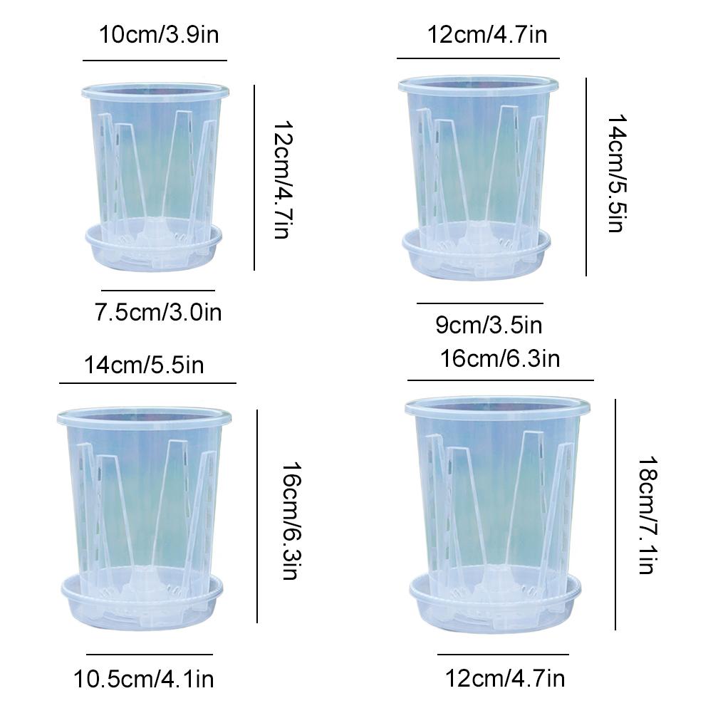 Transparent Orchid Plant Pot with Drainage Holes Phalaenopsis Flower Pot with Air Column Prevent Root Rot for Plants Seedlings