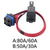 High Power 5 Pin Relay Socket Harness Kit Waterproof for Automotive Marine Car Fan Truck Boat 12V 80A 60A