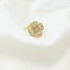 French Vintage Four-Leaf Clover Zircon Jewelry Set: Elegant Earrings, Necklace, and Ring for Weddings and Everyday Wear