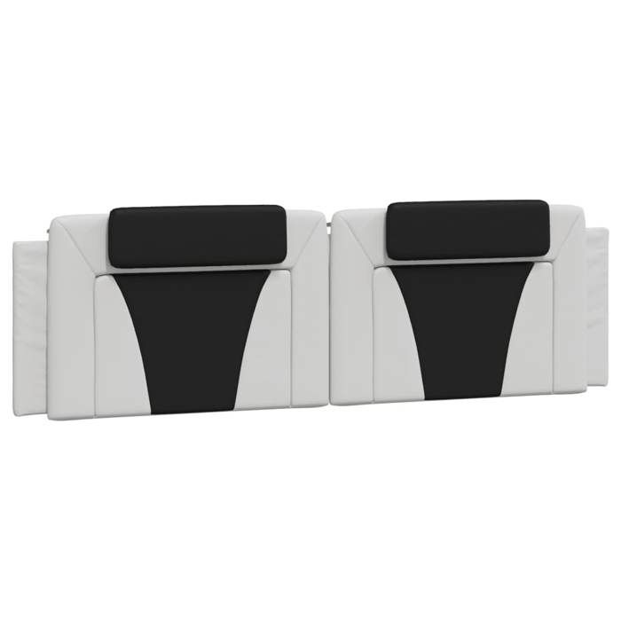 VidaXL Coussin de tête de lit blanc et noir 180 cm similicuir 374810