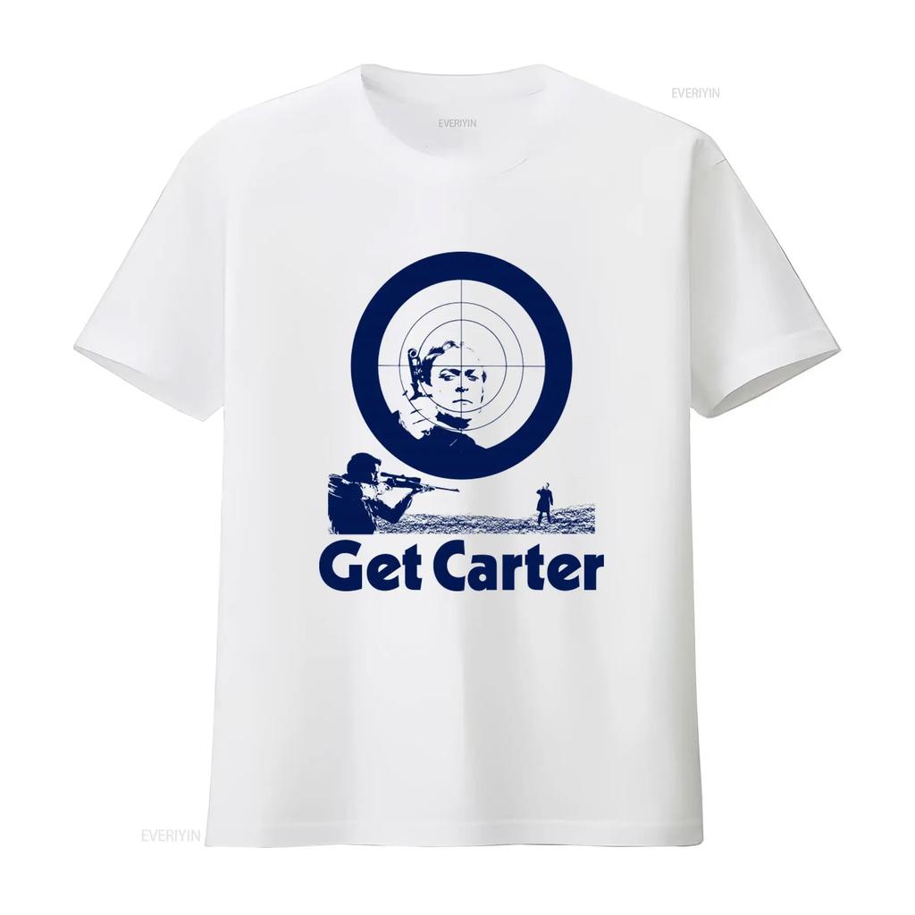 GET CARTER T Shirt Inspired by Classic Films 2 Colour Target Design with Shooter Get Carter Text Vintage Washed