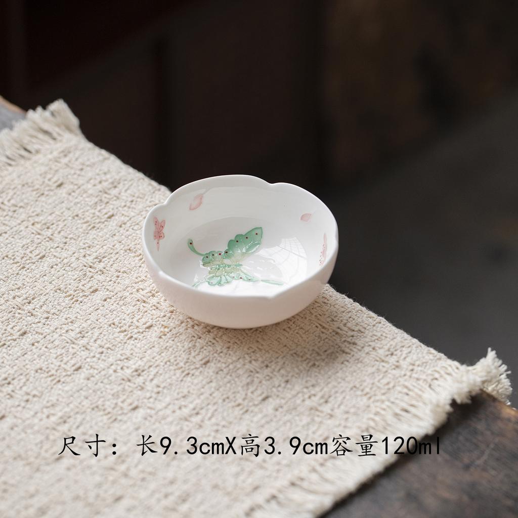 120ml Hand-painted Flower Teacup Elegant Tea Bowl Water Jug Tea-tasting Meditation Cup Chazhan Master Cups Tea Items Collection