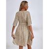 2026 Women's Spring/Summer New V-neck Short-sleeve Waist-cinching Dress